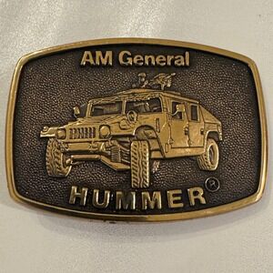 AM‎ General HUMMER Belt Buckle Vintage Collectible Metal